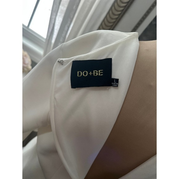 DO+BE Ruffle Mini Dress Ivory White Bachelorette Rehearsal Dinner GY0529 Size L - Picture 6 of 6